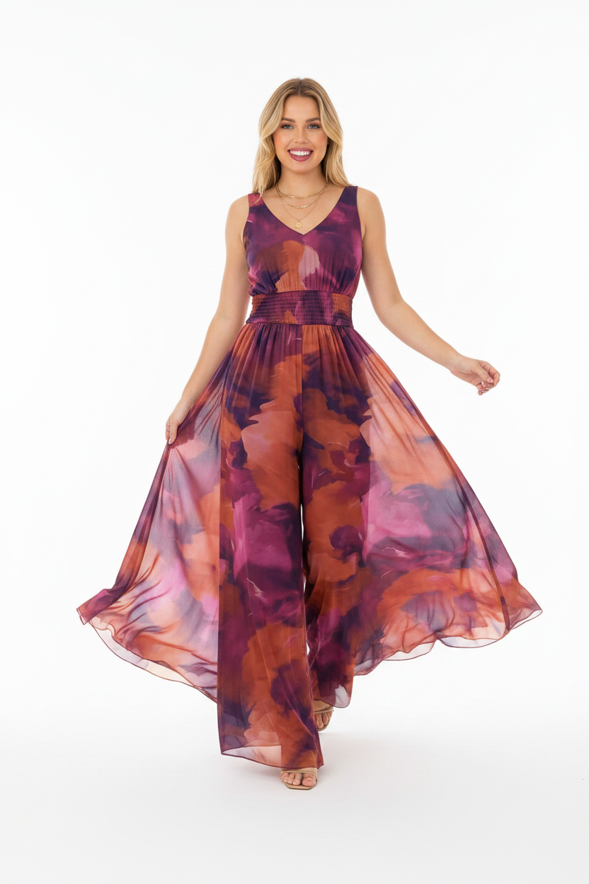Elegant Tie Dye Women's Jumpsuit | Lightweight & Comfortable Fit