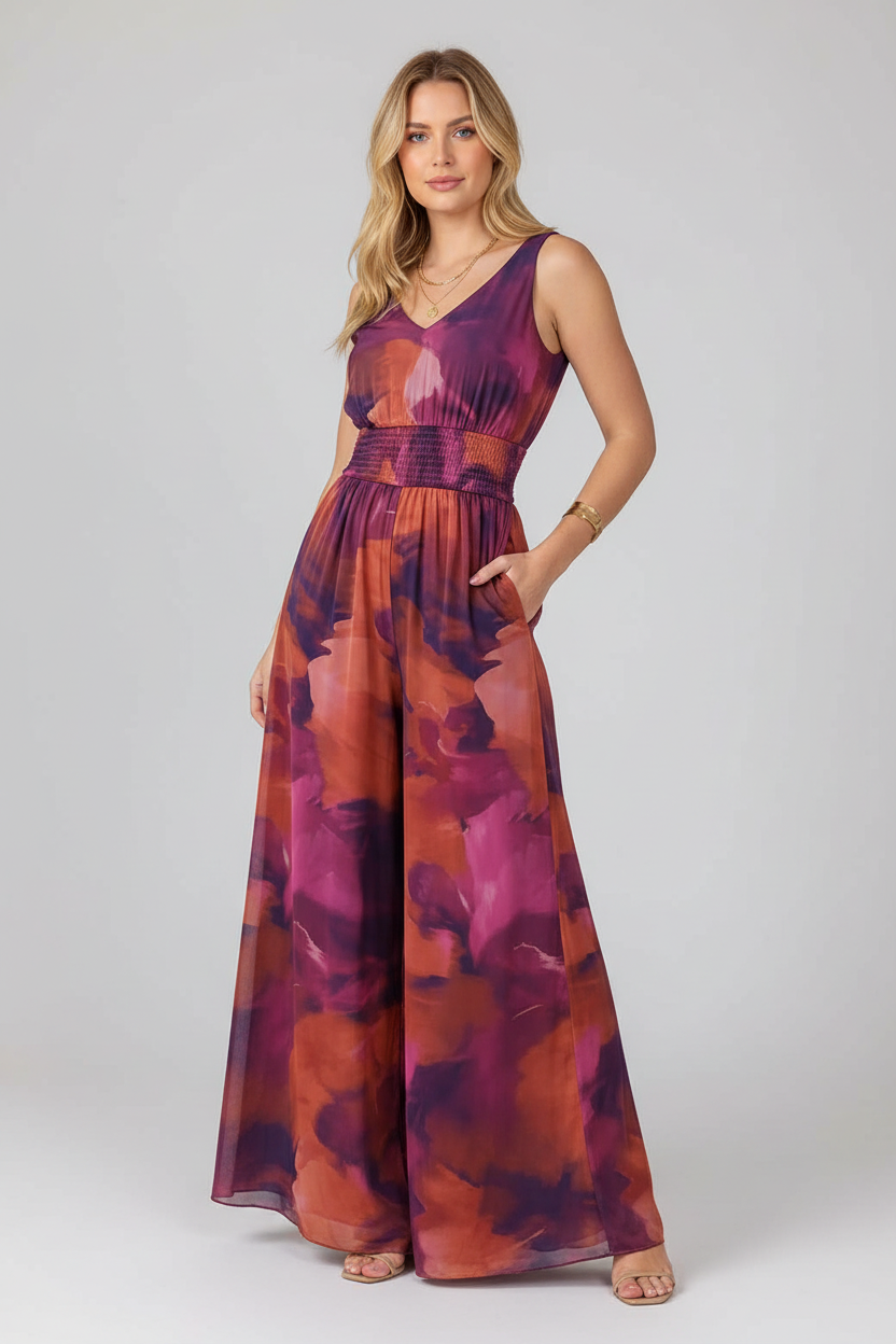 Elegant Tie Dye Women's Jumpsuit | Lightweight & Comfortable Fit
