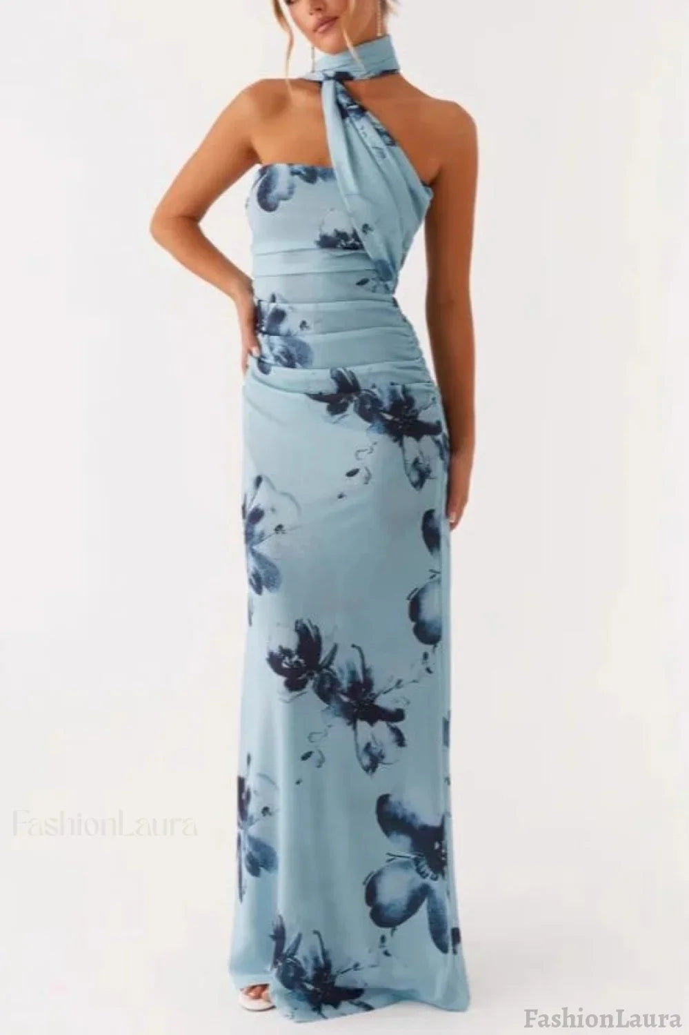 Tie Dye Mesh Spaghetti Strap Maxi Party Dress