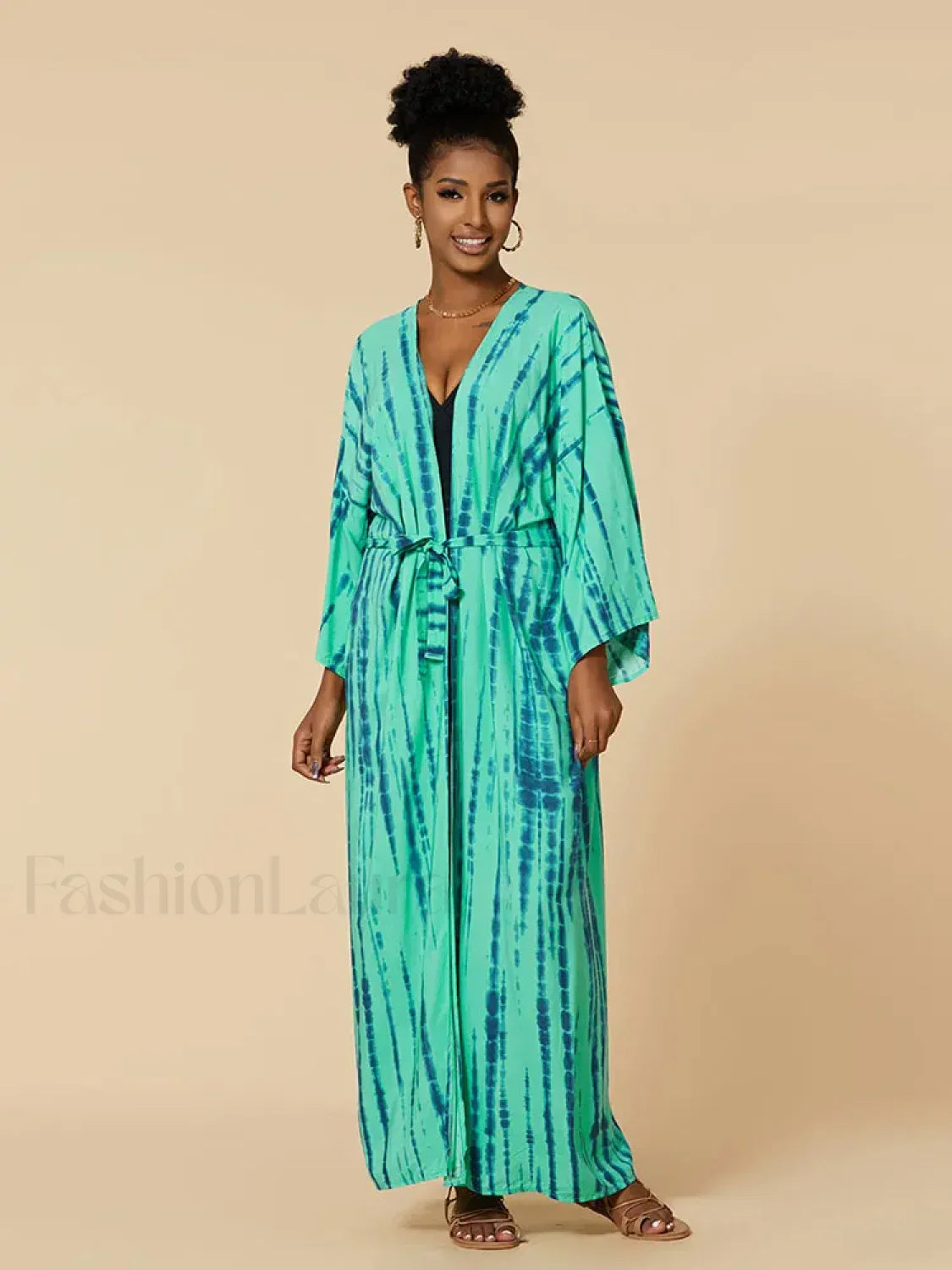 Tie dye Striped Tunic Cover Up