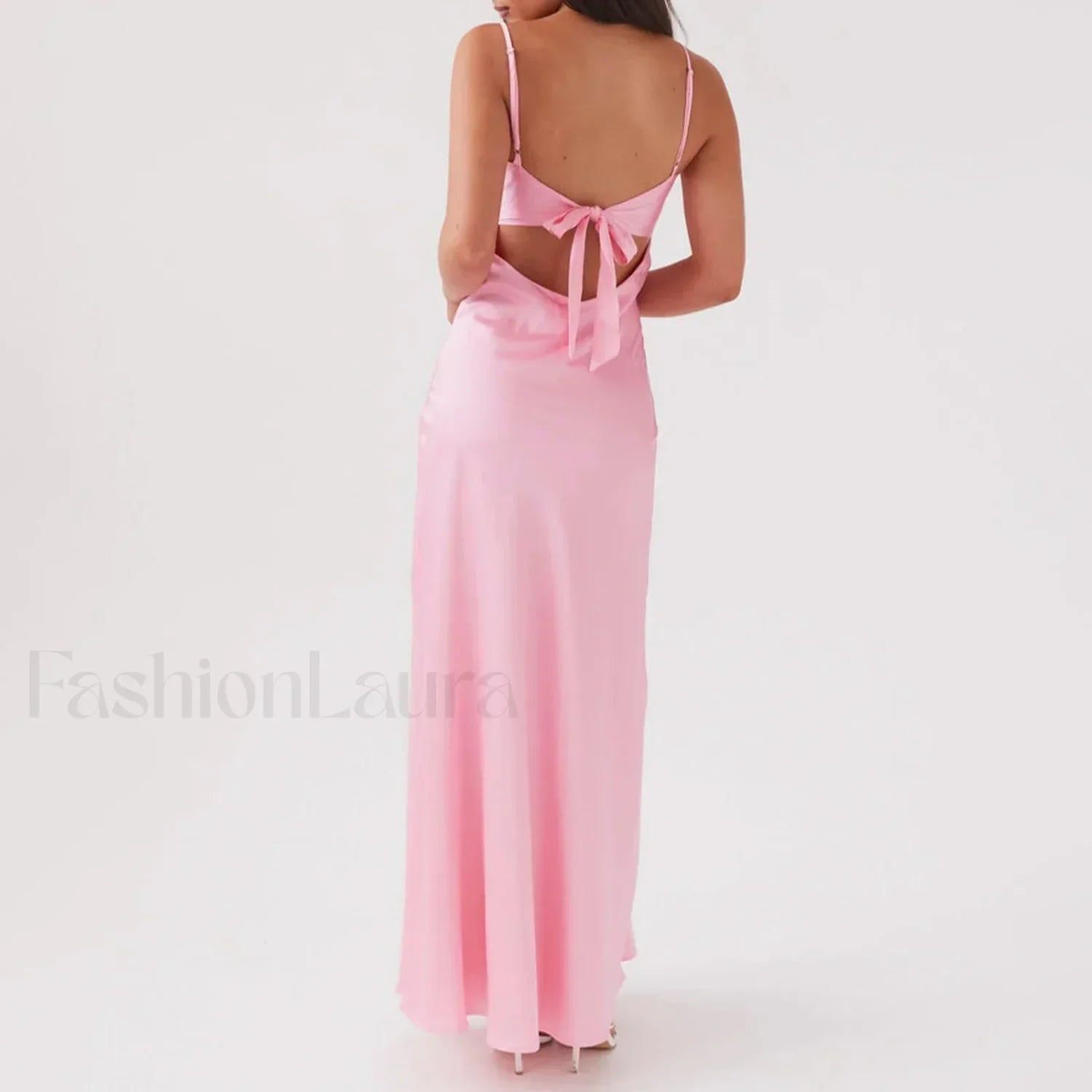 Tie Front Backless Cami Maxi Dress