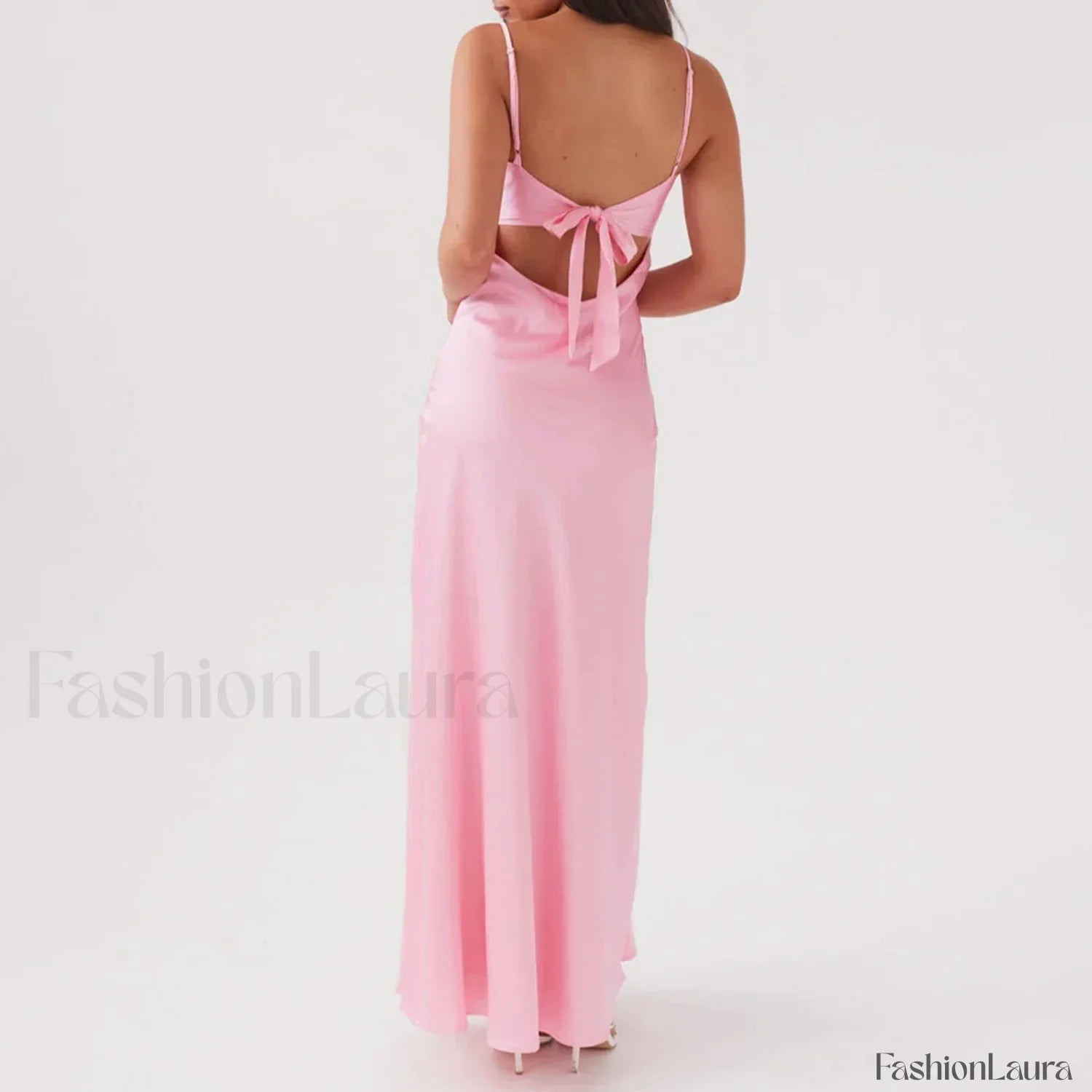 Tie Front Backless Cami Maxi Dress