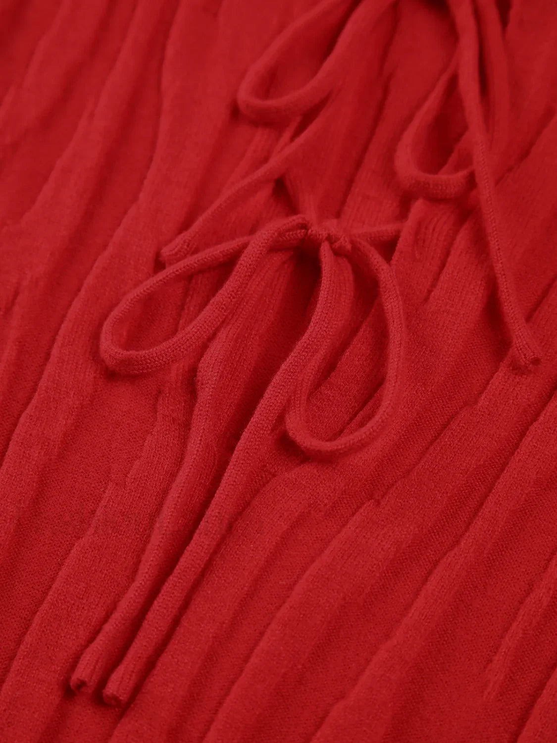 Tie-Front Backless Lace Trendy Up Sweater Long Dress