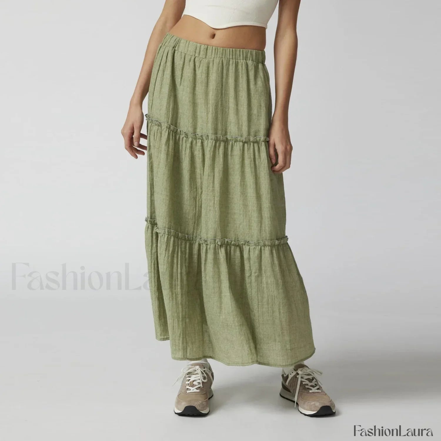 Tiered Flowy Maxi Beach Skirt