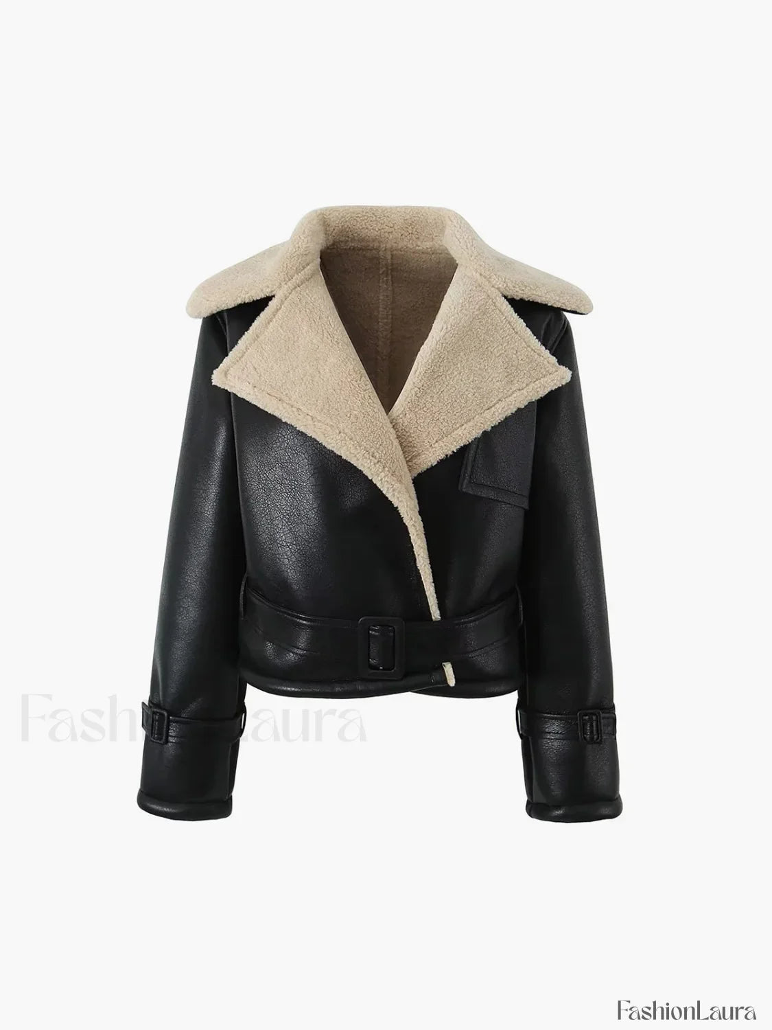 Too Blessed Sherpa Lined Modern Shearling Leather Flight Jacket