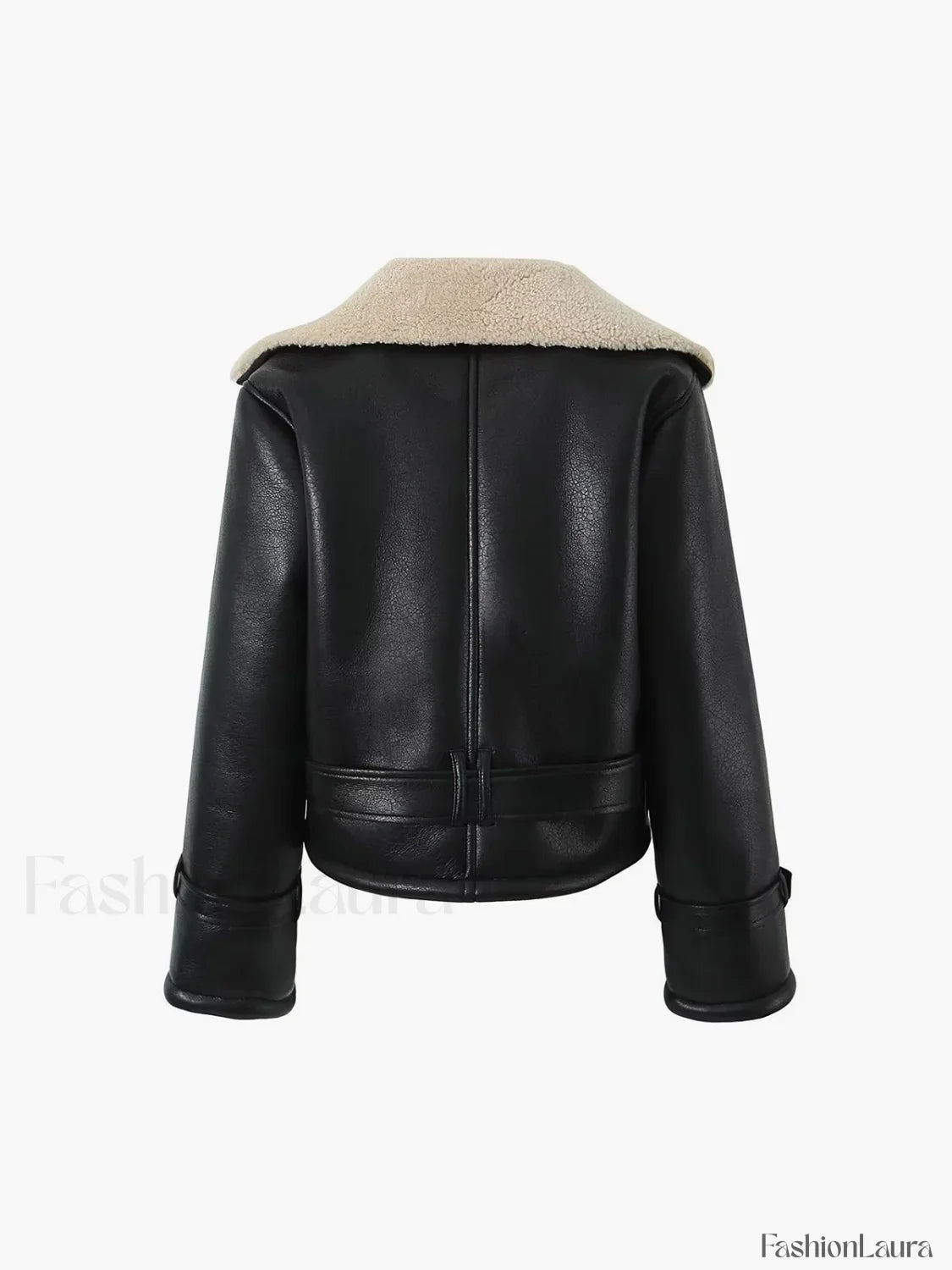 Too Blessed Sherpa Lined Modern Shearling Leather Flight Jacket