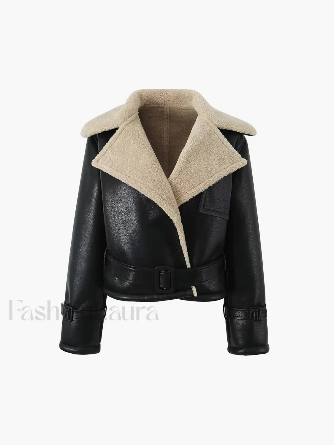 Too Blessed Sherpa Lined Shearling Leather Flight Jacket