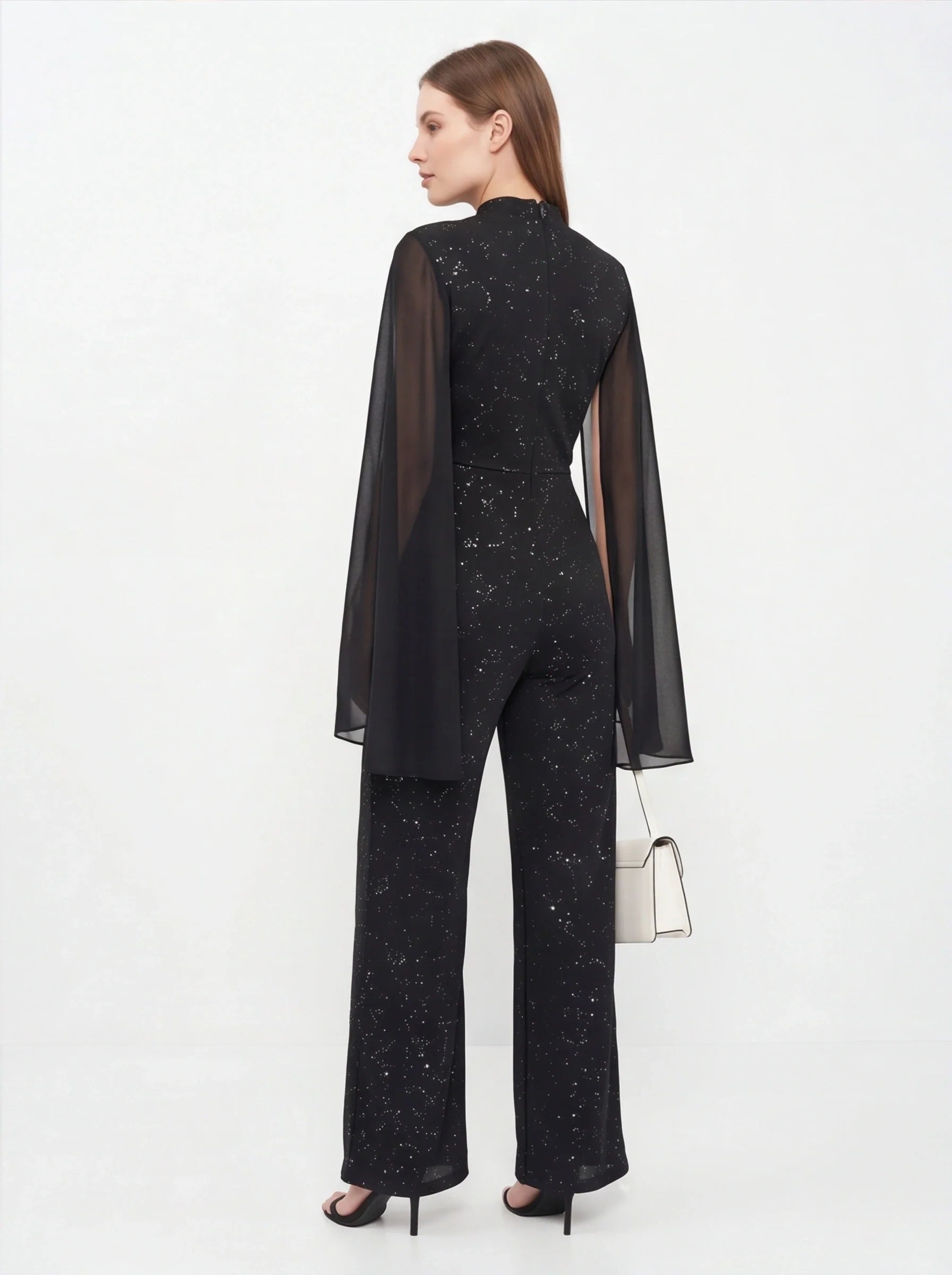 Elegant Glitter Chiffon Jumpsuit for Women | Stylish & Versatile