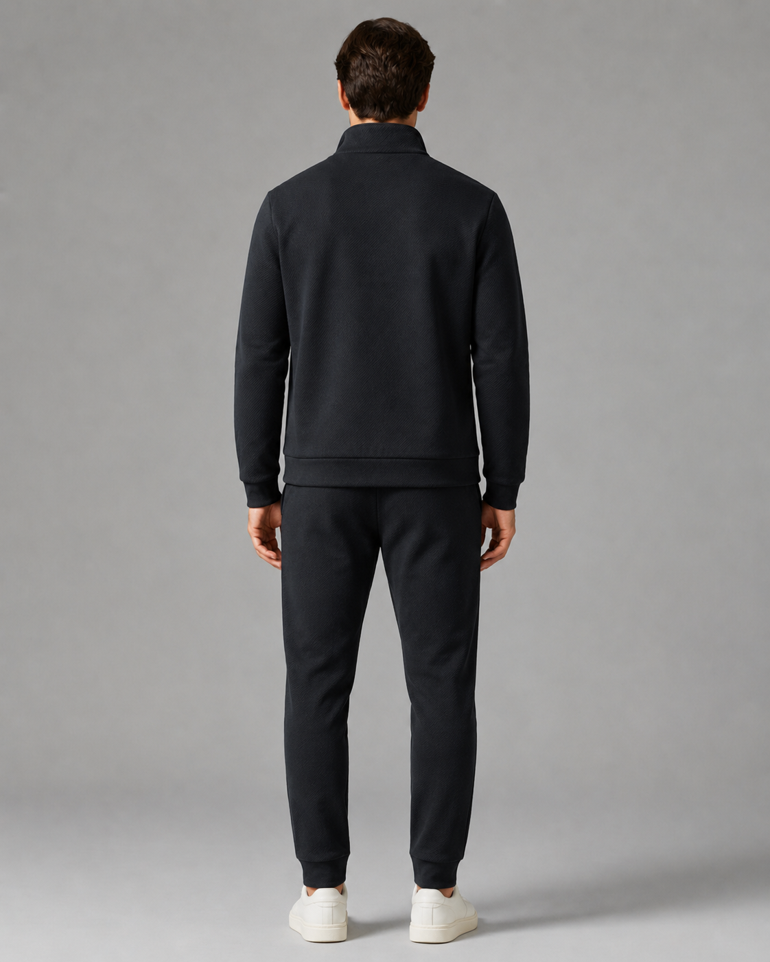 Tracksuit Set - Textured Zip-Up Jacket & Joggers