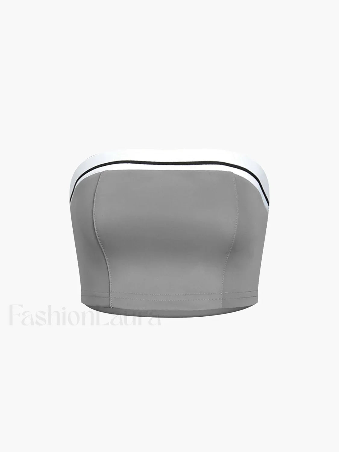 Tube Top Two Piece Contrast Waistband Pants Set