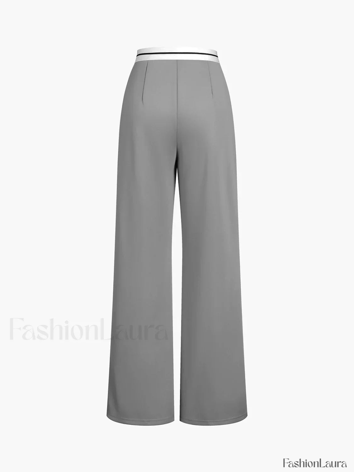 Tube Top Two Piece Contrast Waistband Pants Set