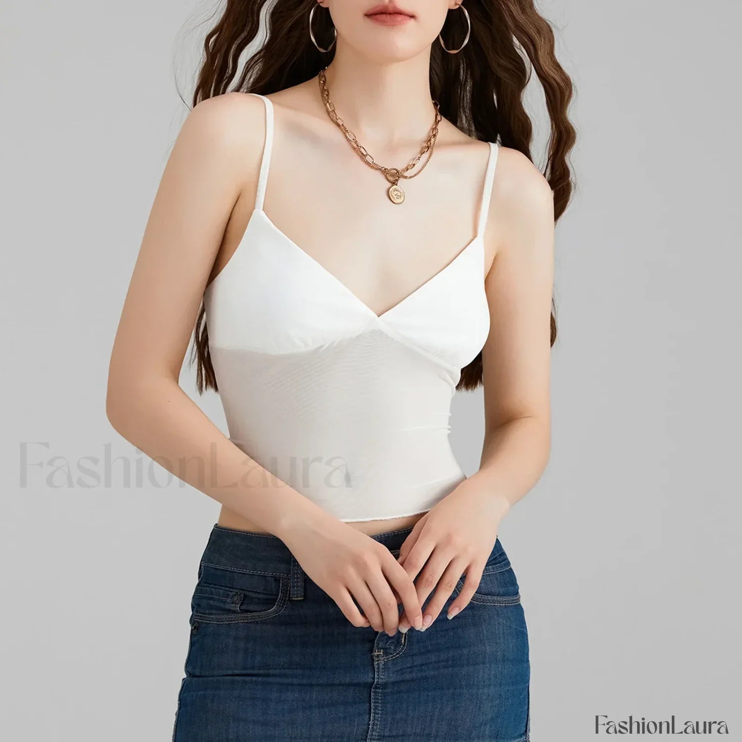 Tulle Spaghetti Strap Crop Top