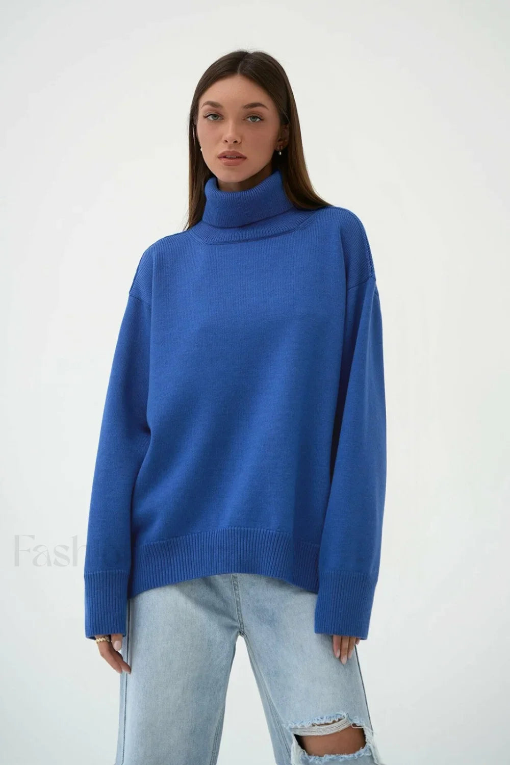 Turtleneck Loose Knit Pullover Sweater