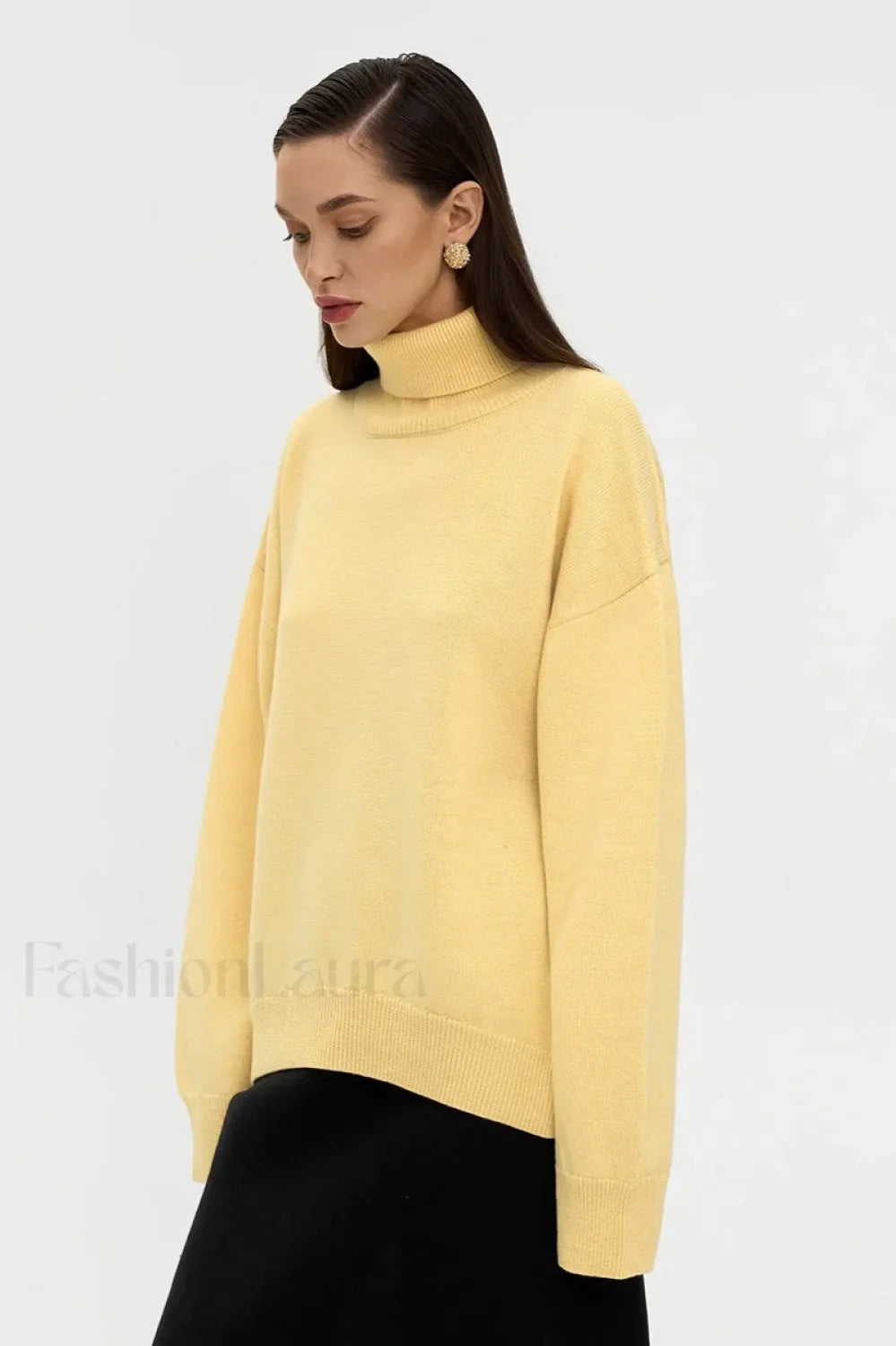 Turtleneck Loose Knit Pullover Sweater