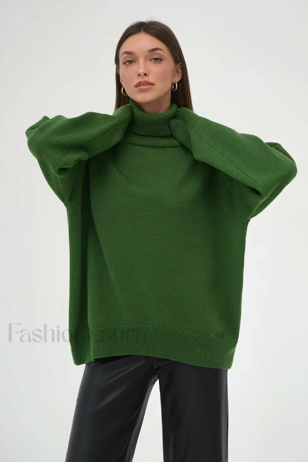 Turtleneck Loose Knit Pullover Sweater