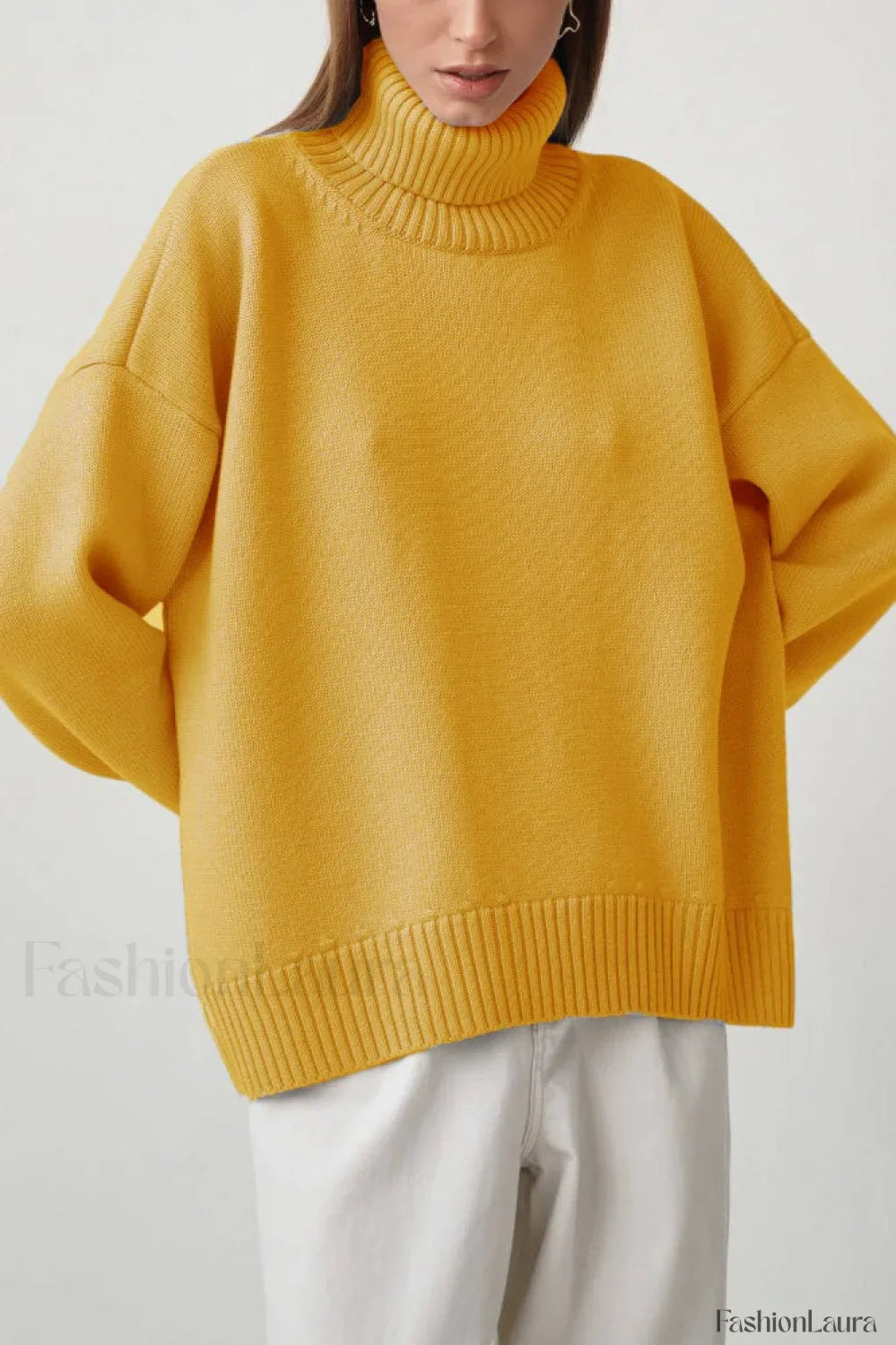 Turtleneck Loose Knit Pullover Sweater