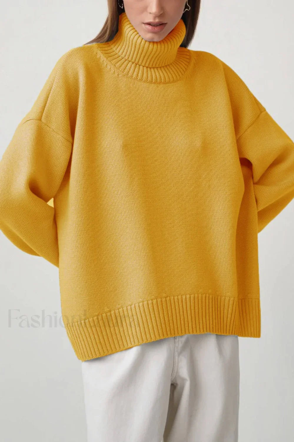 Turtleneck Loose Knit Pullover Sweater