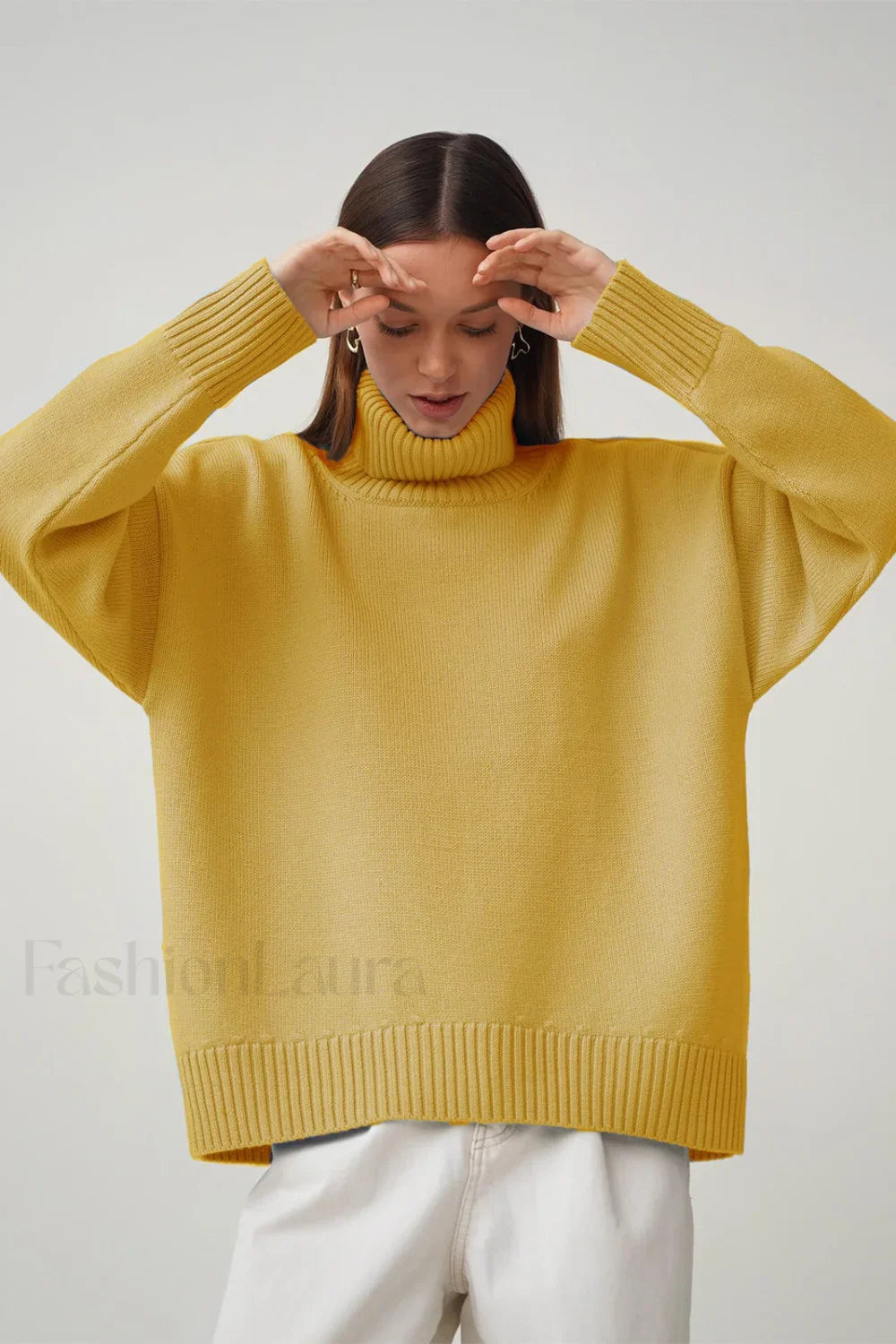 Turtleneck Loose Knit Pullover Sweater