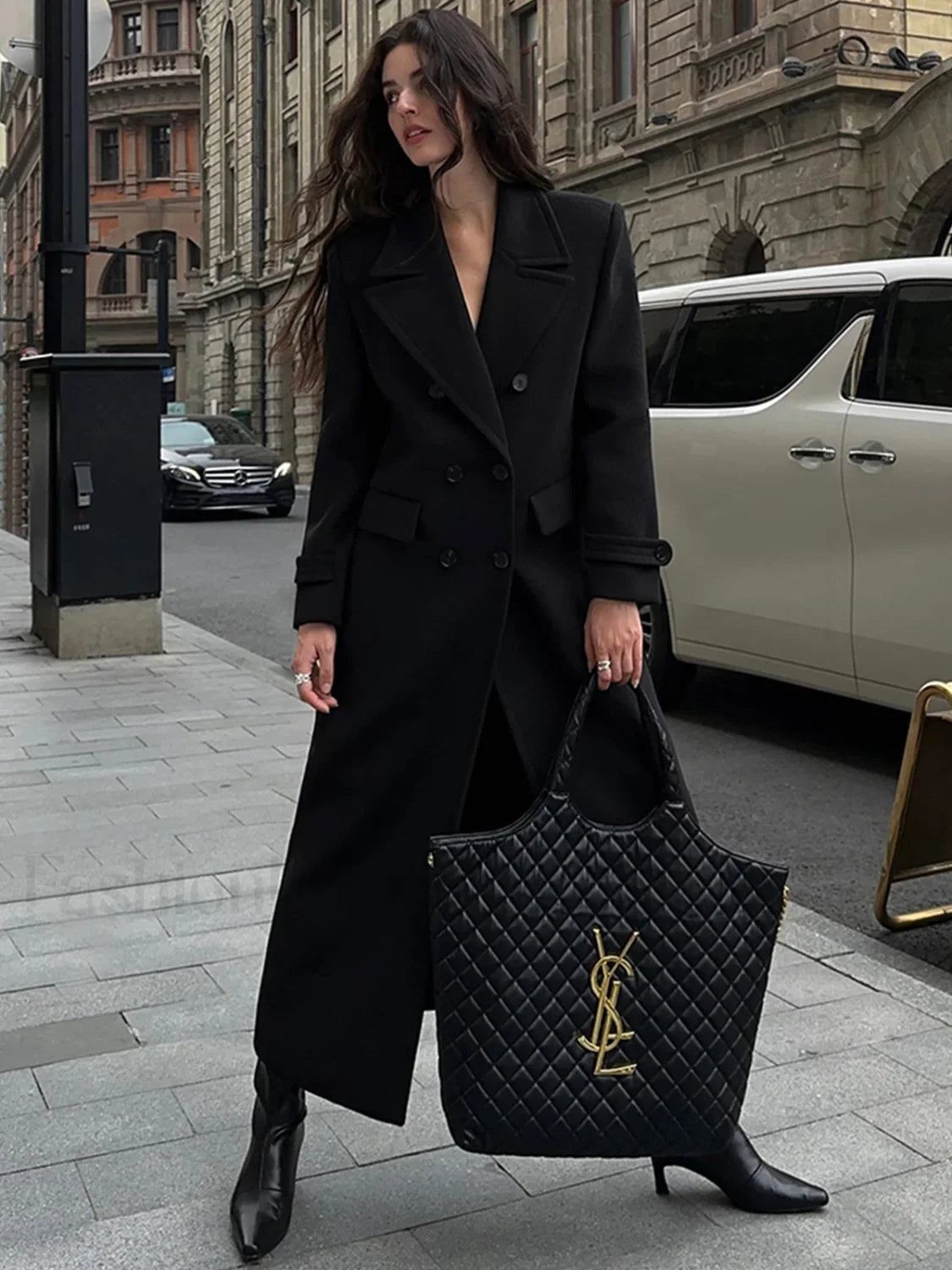 Tweed Charming Wool Coat Black / XS Wool Coats