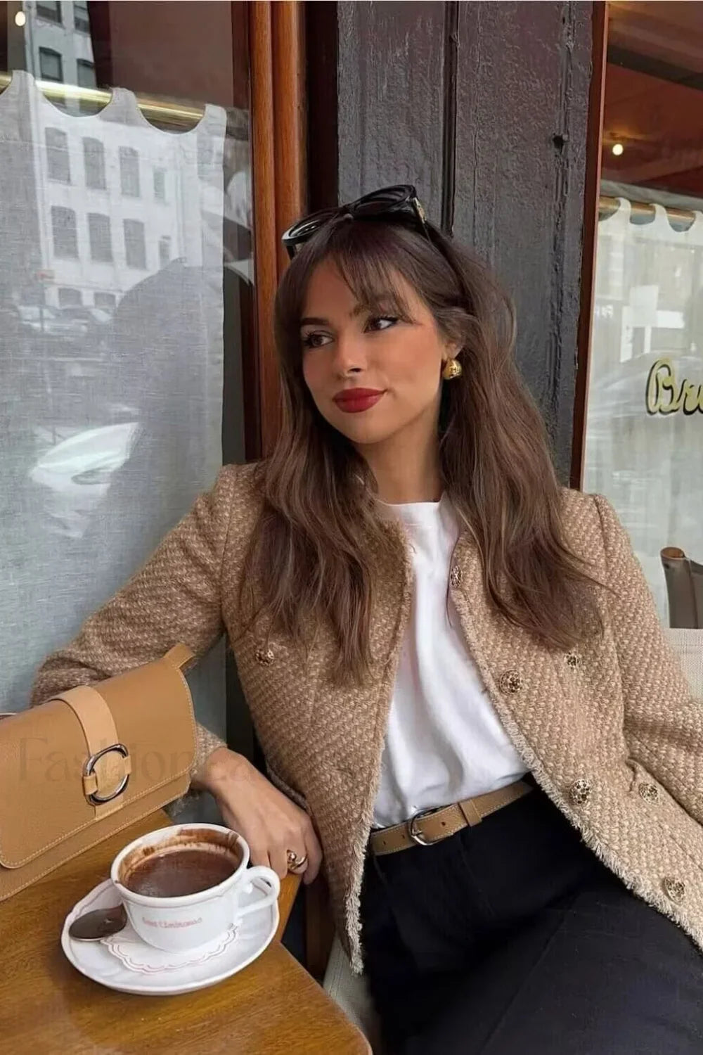 Tweed Single Breasted Short Coat Beige / XS coats