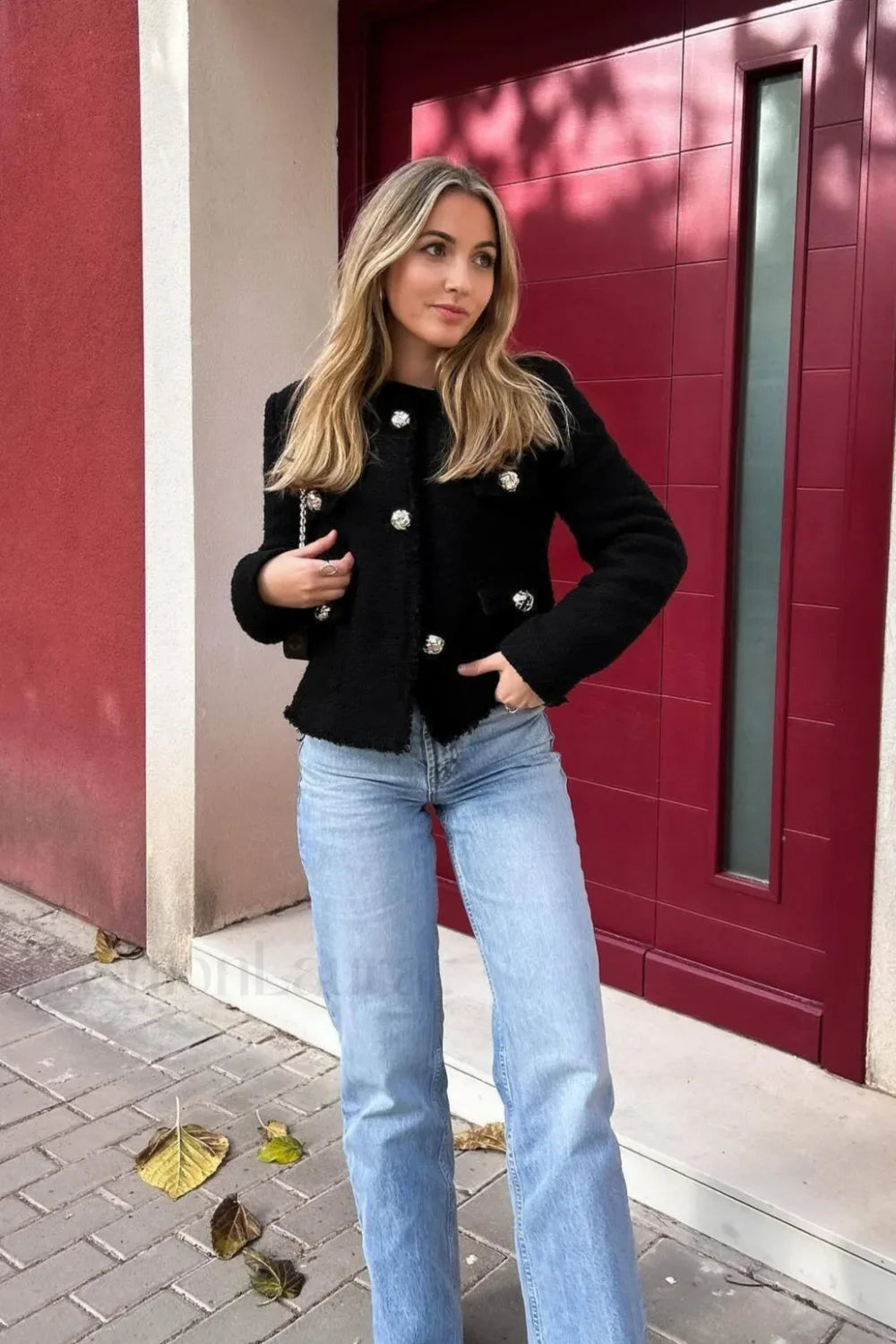 Tweed Single Breasted Short Coat