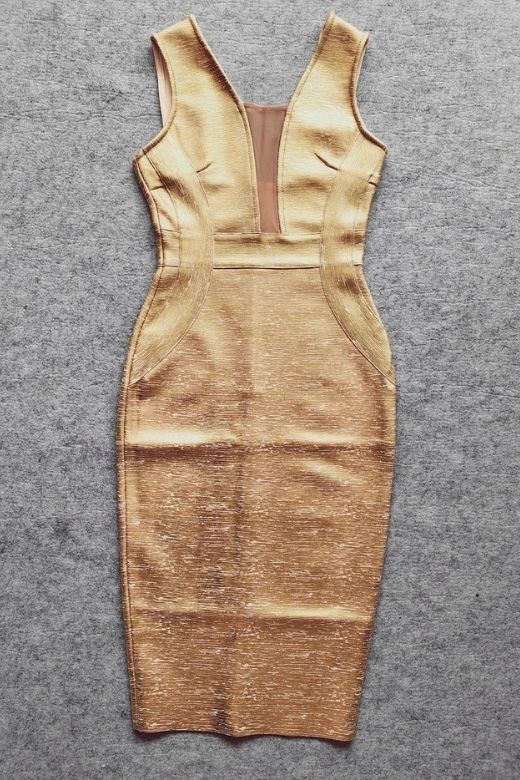 Tyler Bodycon Dress - Gold