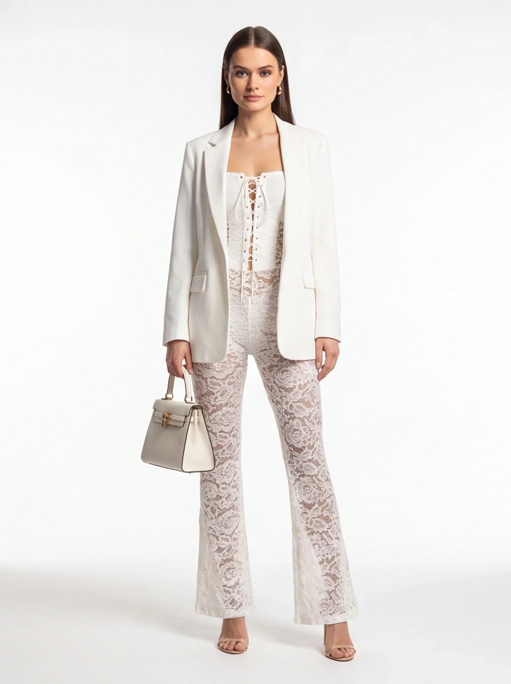Elegant Sheer Lace Jumpsuit for Women | Stylish & Comfortable Fit - Jamota