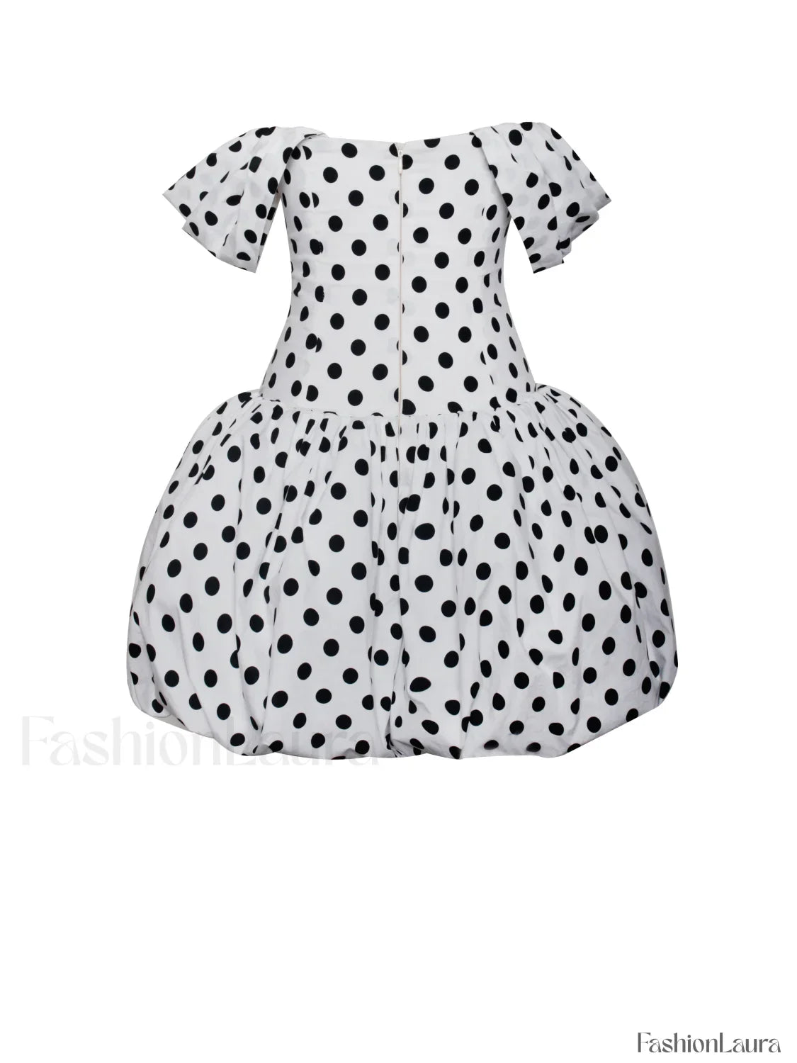 Umika Polka Dots Charming Bubble Hem Mini Dress