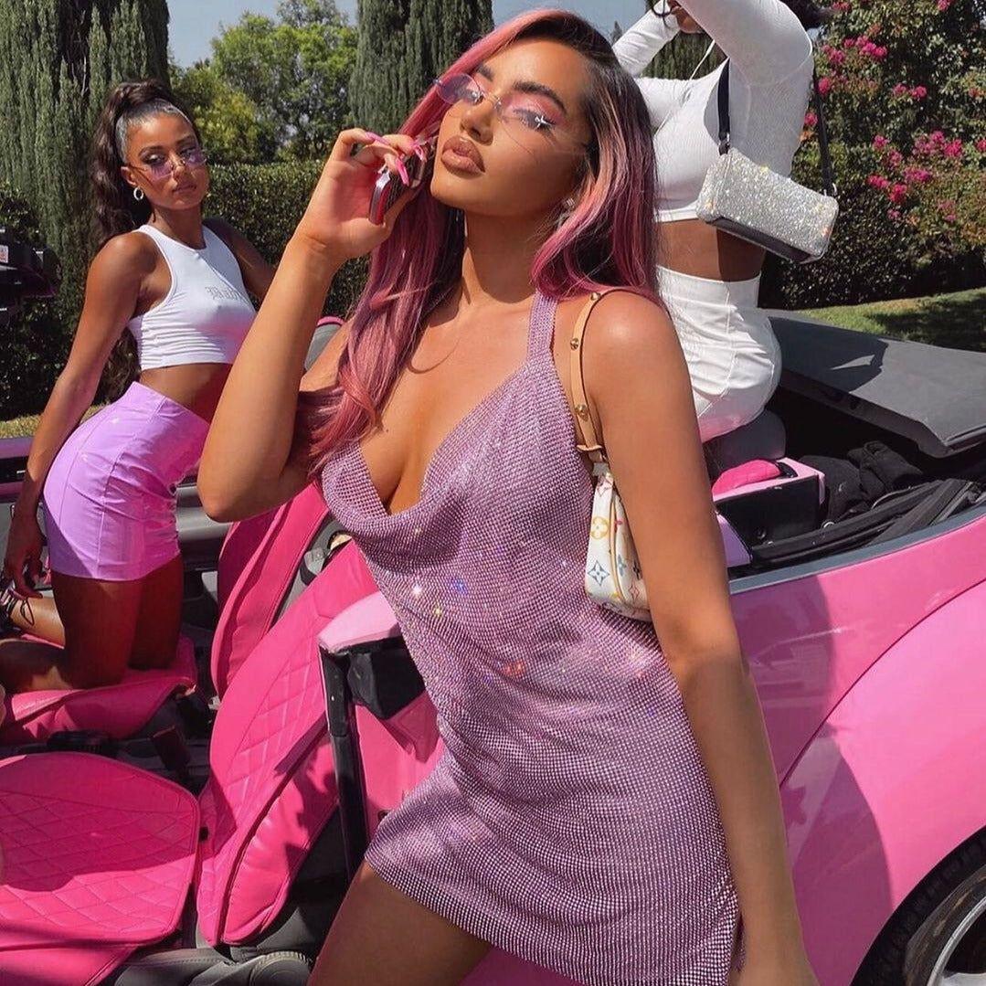 Girl Rules Diamond Mesh Mini Dress 6