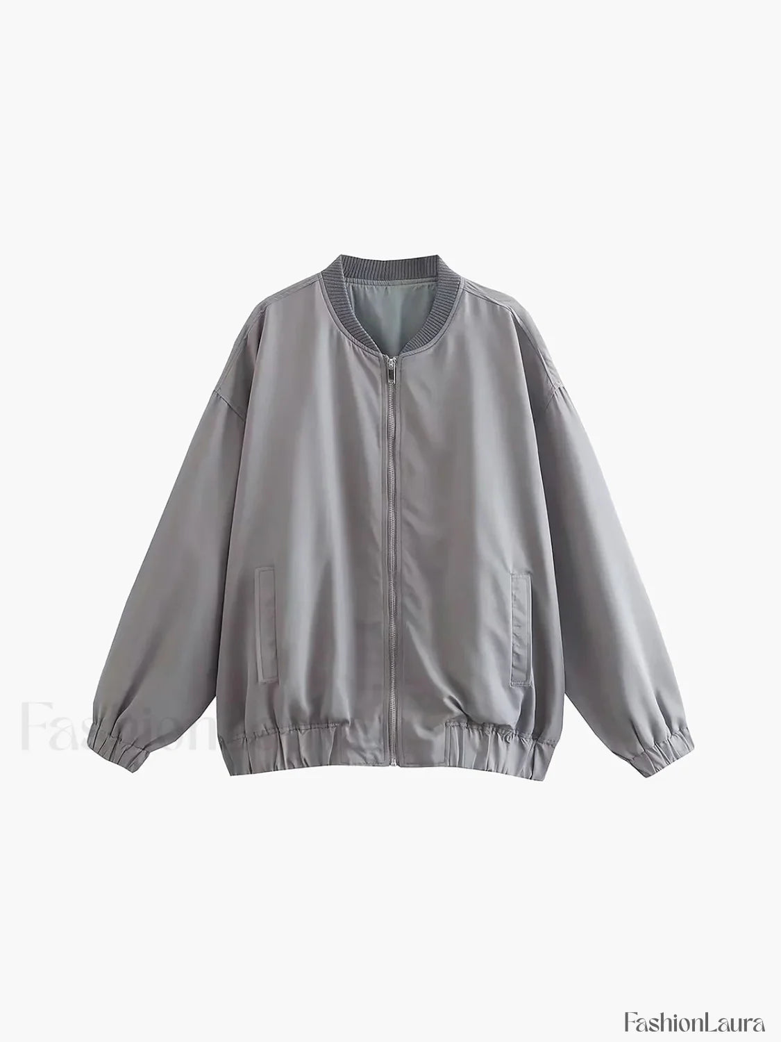 Utility Pockets Graceful Bomber Jacket