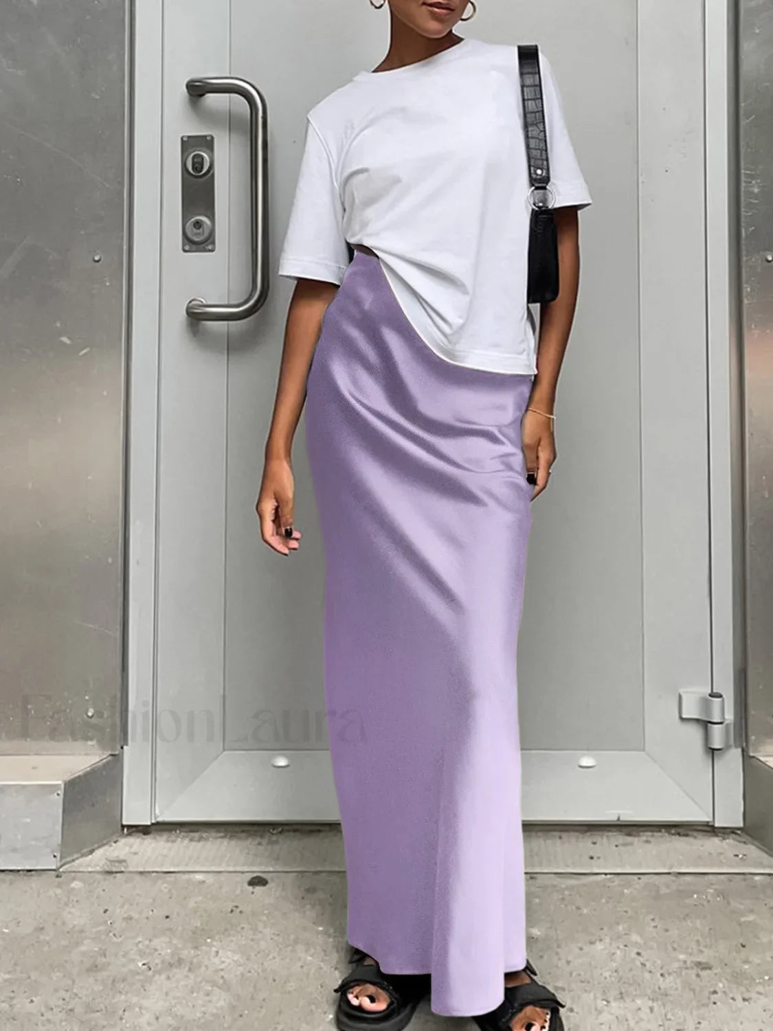 Utility Satin Graceful Maxi Skirt Purple / XS Skirts