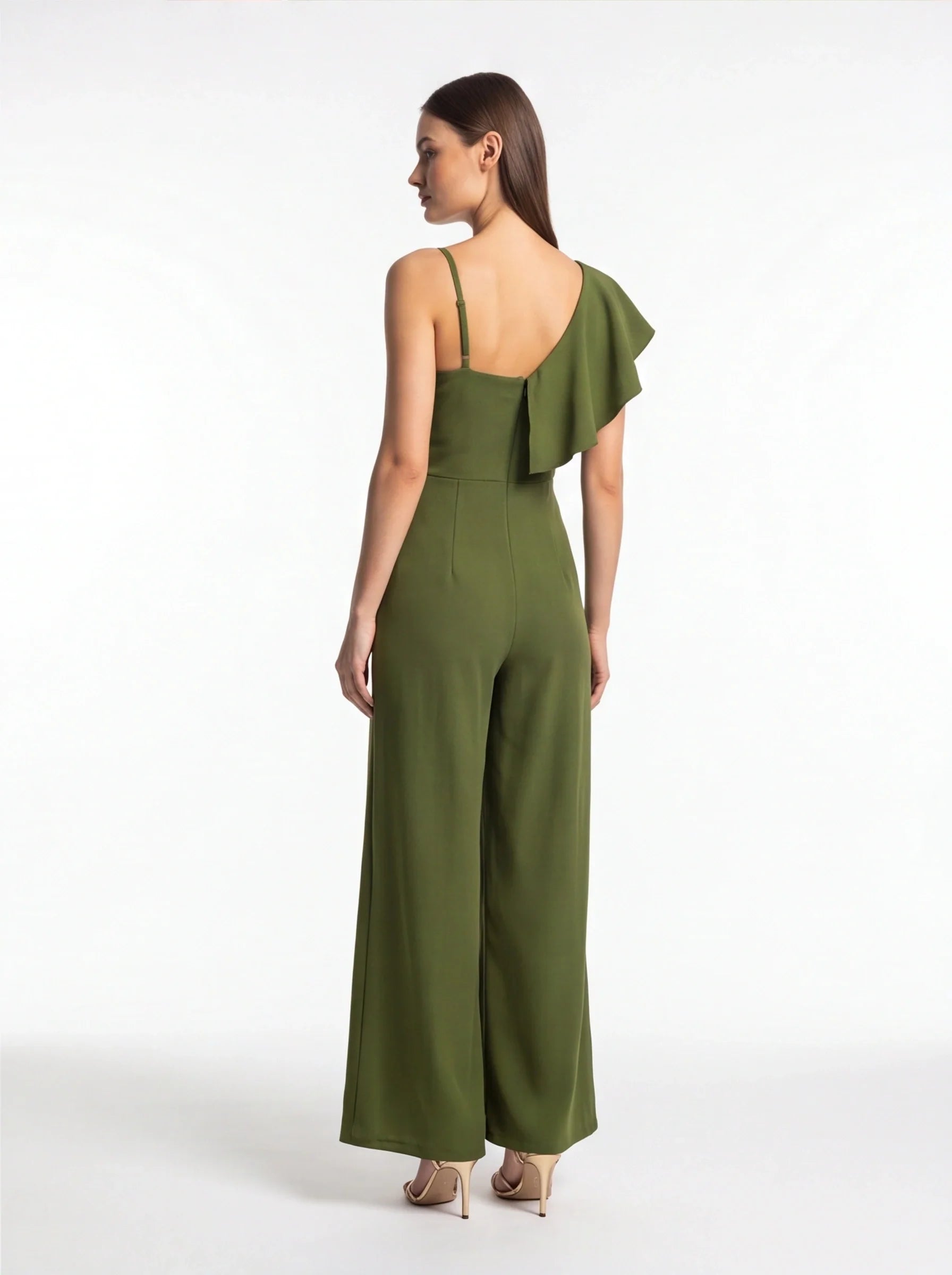 Violet Stylish Wide-Leg Jumpsuit with Pockets and Adjustable Straps