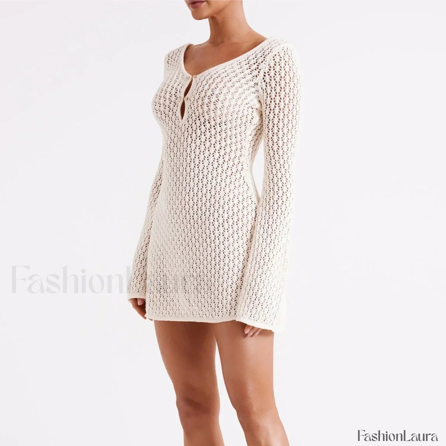 V-Neck Hollow Tunic Cover Up