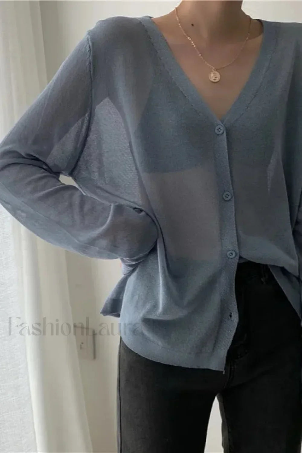 V-Neck Lightweight Knit Cardigan