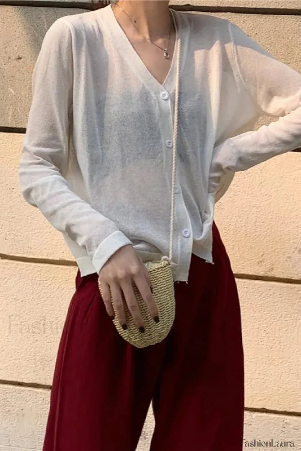 V-Neck Lightweight Knit Cardigan