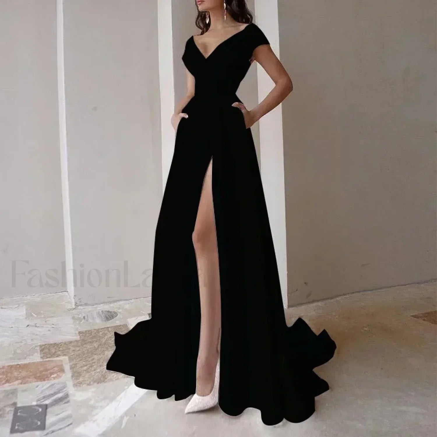 V-neck Ruffled Evening Long High Waist Elegant Party 2024 New Sexy Irregular Graduation Prom Dress