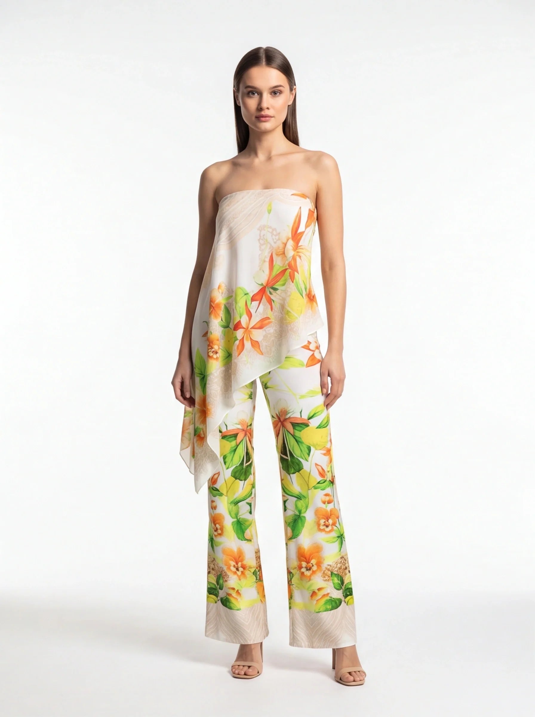Elegant Tropical Floral Jumpsuit for Women - Lightweight & Comfortable