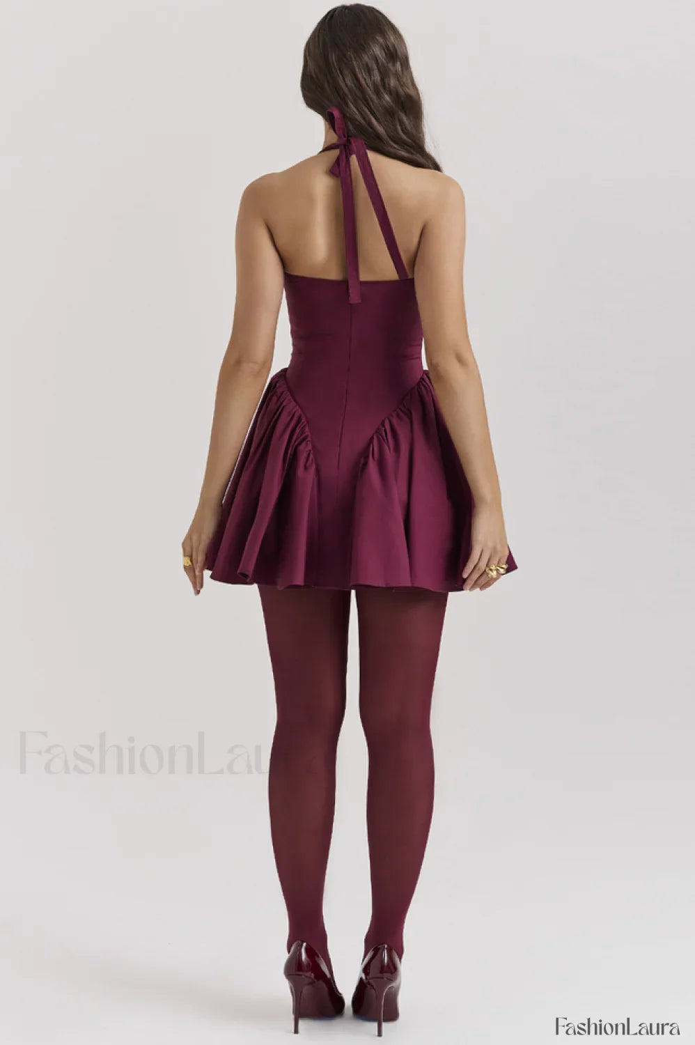Valentia Halter Stylish Mini Dress