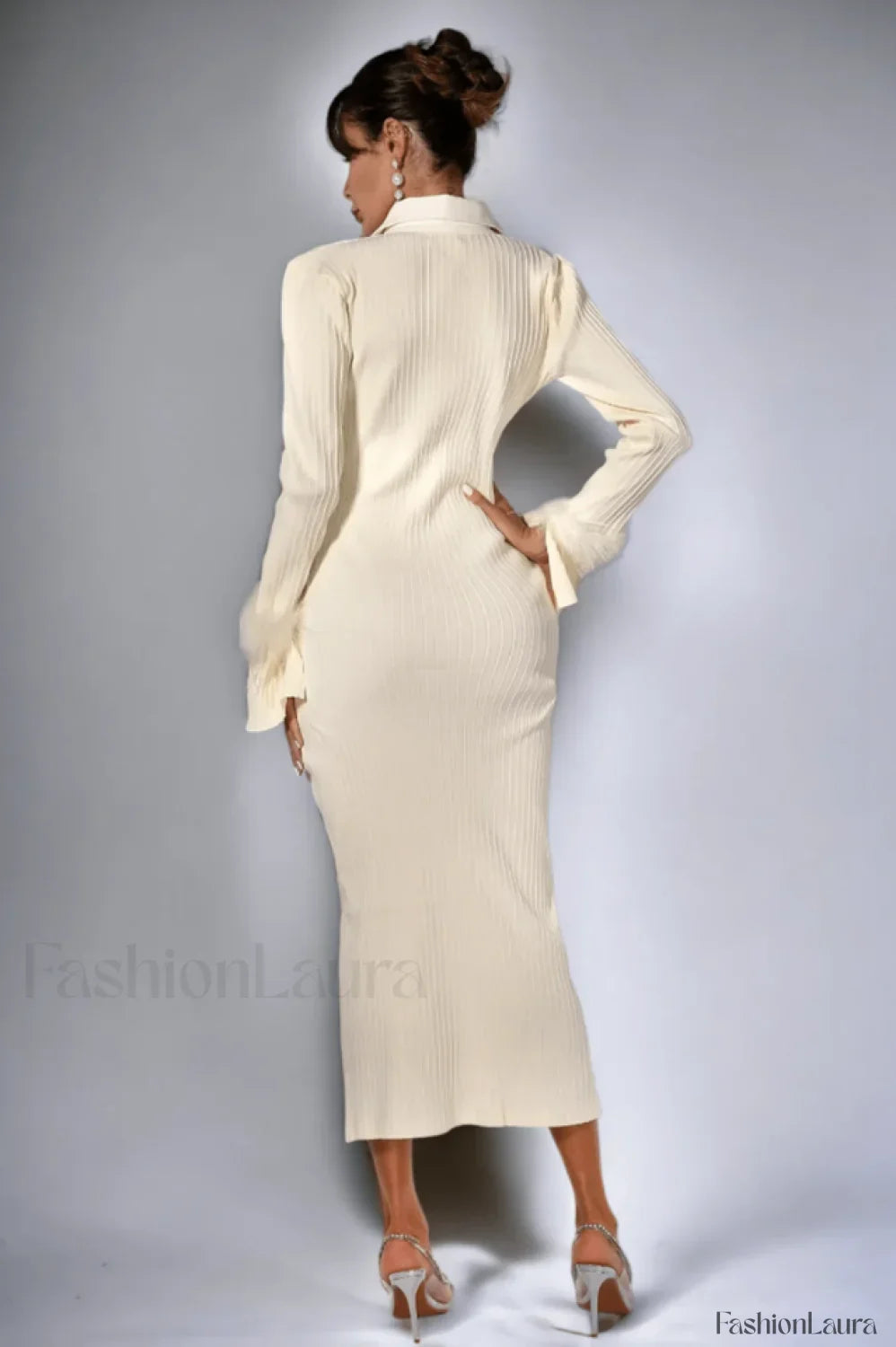 Vallance Feather Stylish Trim Maxi Dress