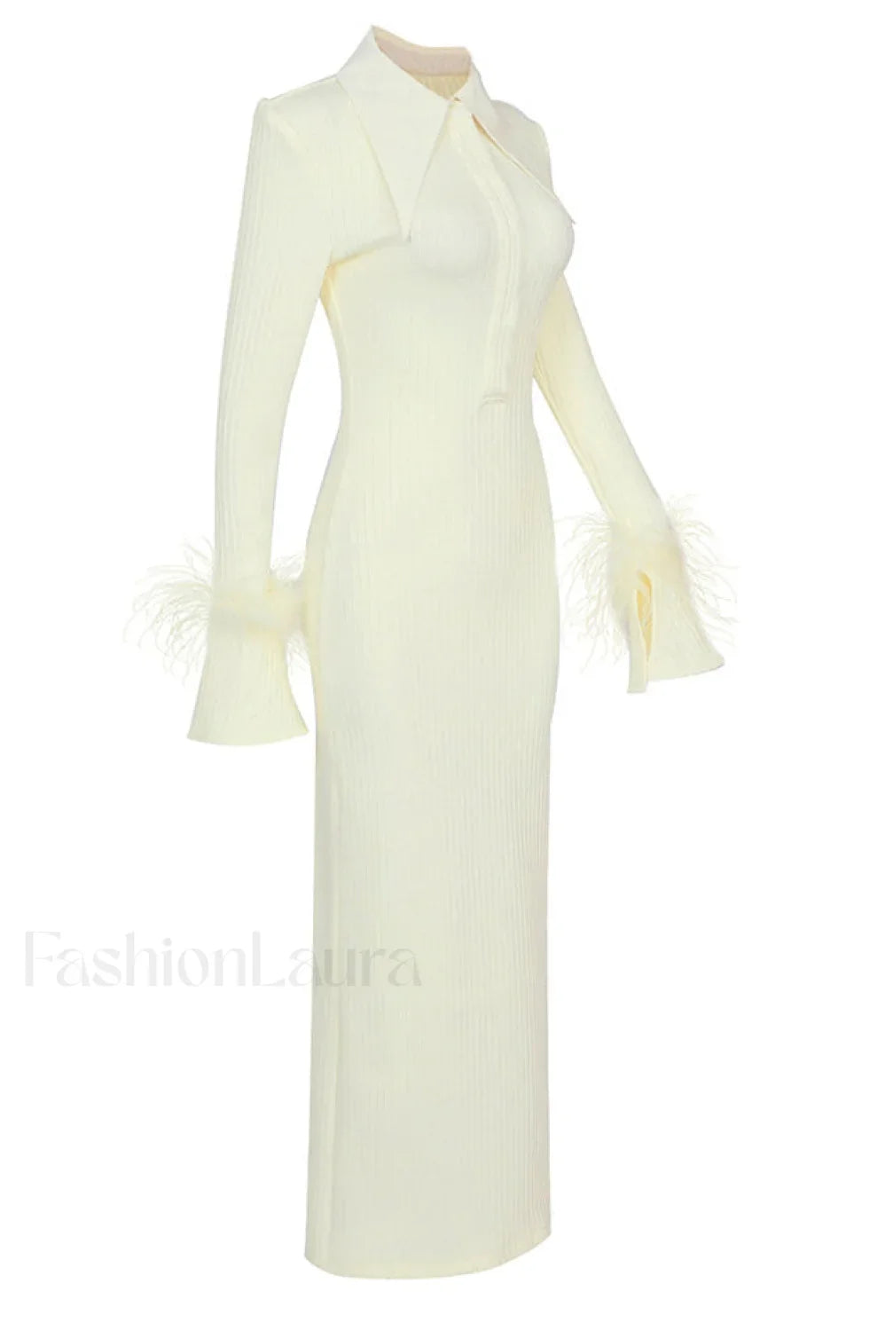 Vallance Feather Stylish Trim Maxi Dress