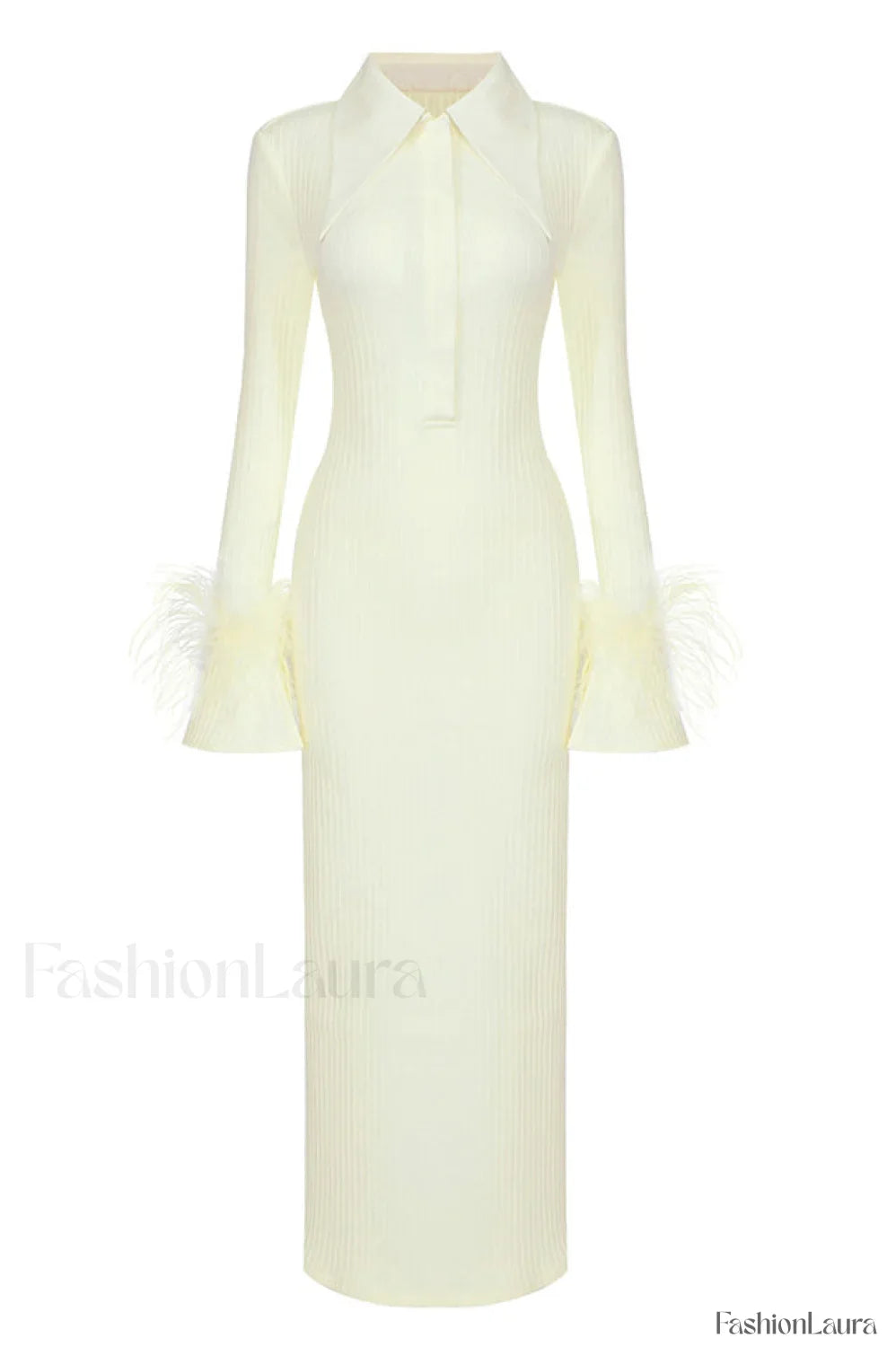 Vallance Feather Stylish Trim Maxi Dress