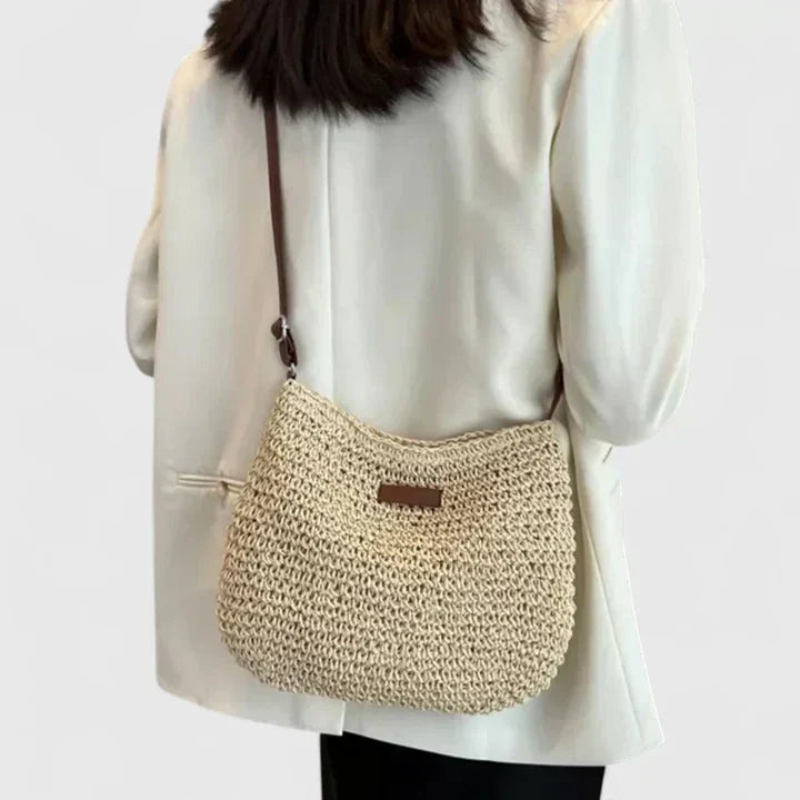 Straw Crochet Adjustable Strap Crossbody Bag
