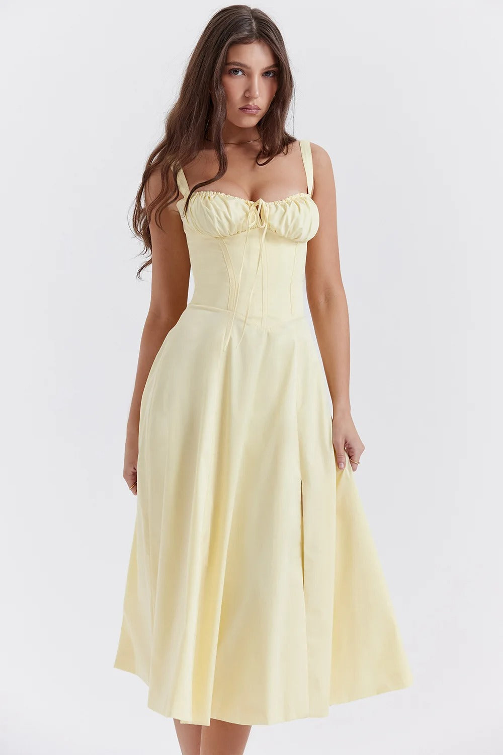 Naemi Spaghetti Strap Sleeveless Split Long Dress for Women