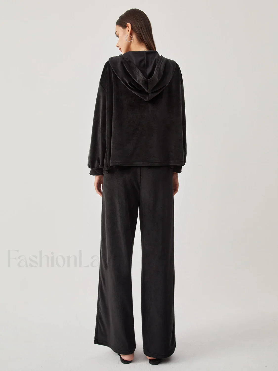 Velvet Hoodie Three Trendy Piece Pants Set
