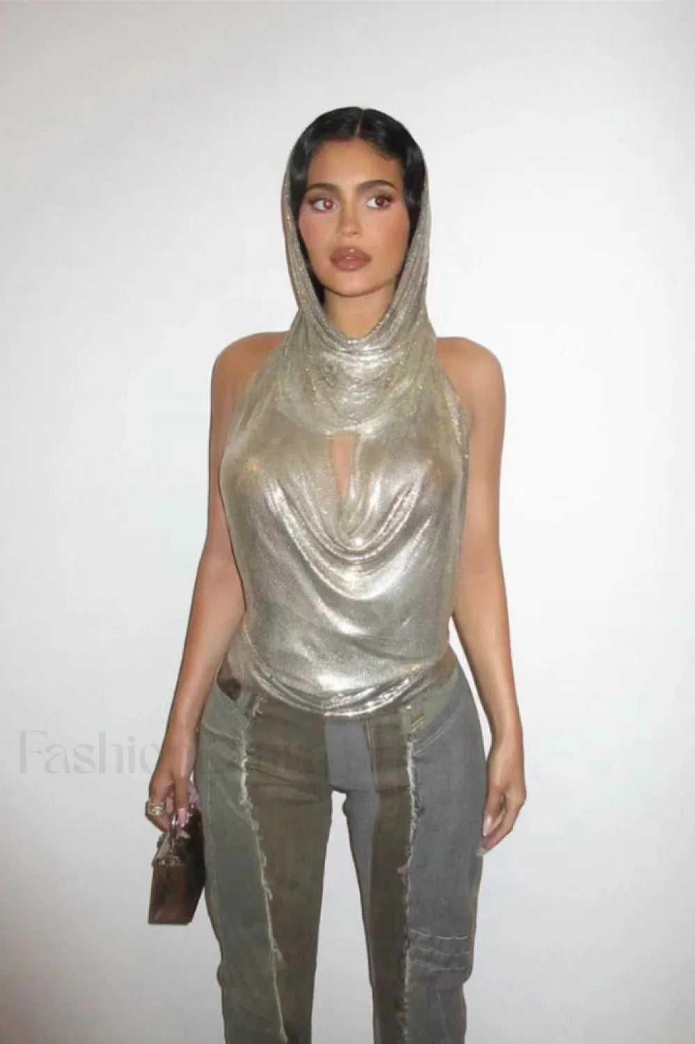 Venus Hoodie Stylish Metallic Top