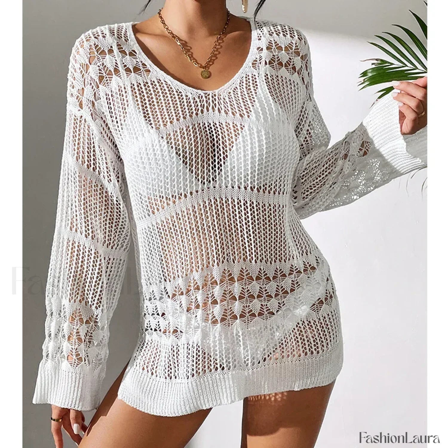 Versatile Crew Neck Long Cover Up