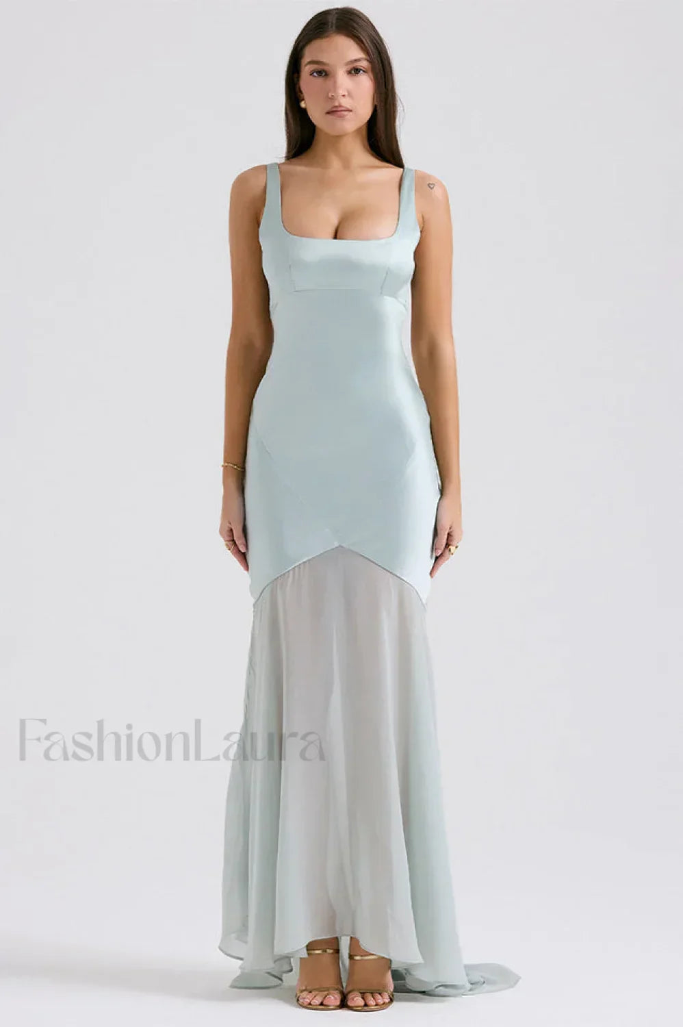 Victory Light Green Charming Chiffon Maxi Dress