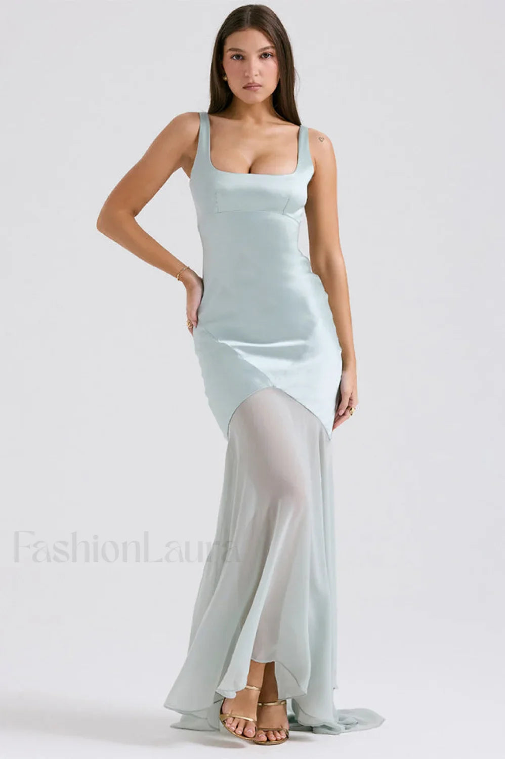 Victory Light Green Charming Chiffon Maxi Dress