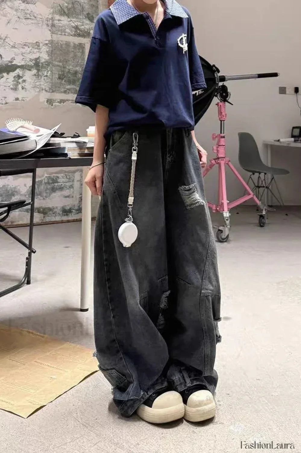 Vintage Baggy Ripped Denim Jeans