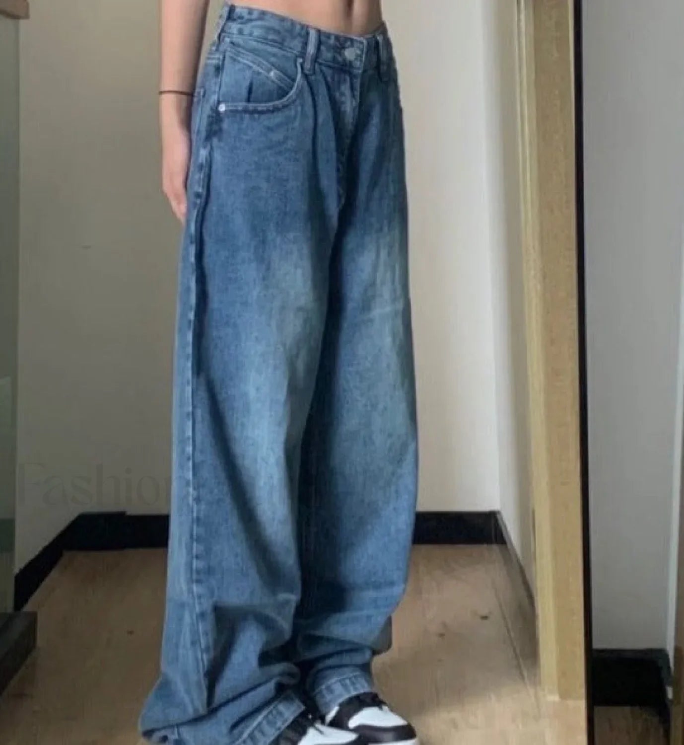 Vintage Blue Graceful Wash Boyfriend Jeans